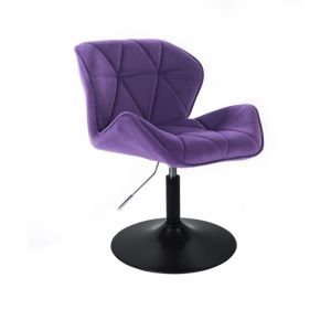 Židle MILANO VELUR na černém talíři - fialová