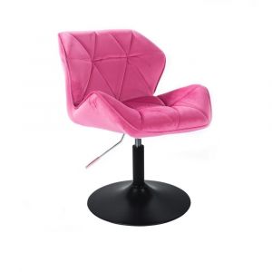  Židle MILANO VELUR na černém talíři - růžová