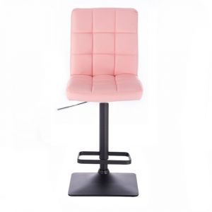 Barová židle TOLEDO na černé podstavě - růžová