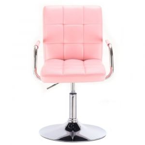 Židle VERONA na kulaté podstavě růžová