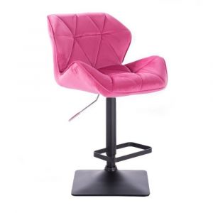 Barová židle MILANO VELUR na černé podstavě - růžová