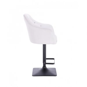 Barová židle ROMA na černé podstavě - bílá
