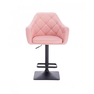 Barová židle ROMA na černé podstavě - růžová