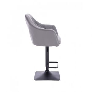 Barová židle ROMA na černé podstavě - šedá