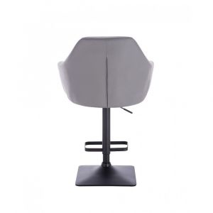 Barová židle ROMA na černé podstavě - šedá